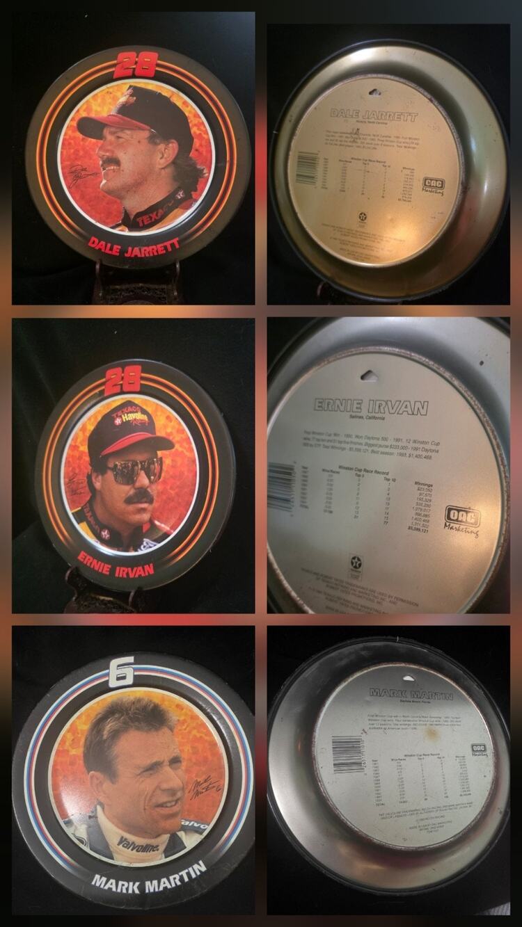 Nascar Plates 1995 Set Of 3 Martin Jarrett Byrne